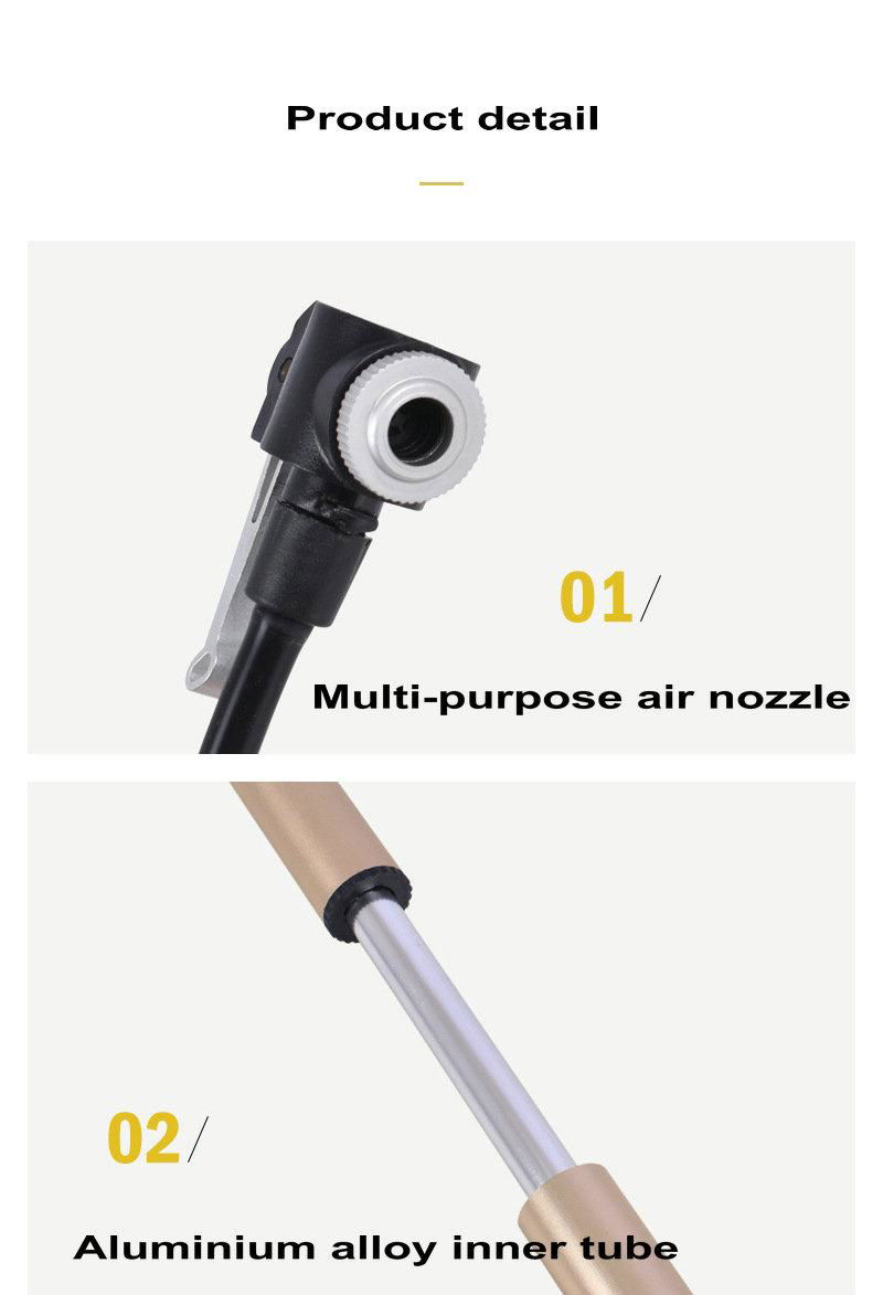Inflator Retractable Air Cylinder Bicycle Aluminum Alloy Mini  11