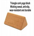 三角軟木瑜伽磚高密度軟木墊放鬆腰腹部深蹲磚