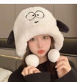 Winter Girls Cute Dog Pullover Hat Thickened Warm Ear Protection Hat  10