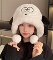 Winter Girls Cute Dog Pullover Hat Thickened Warm Ear Protection Hat  13