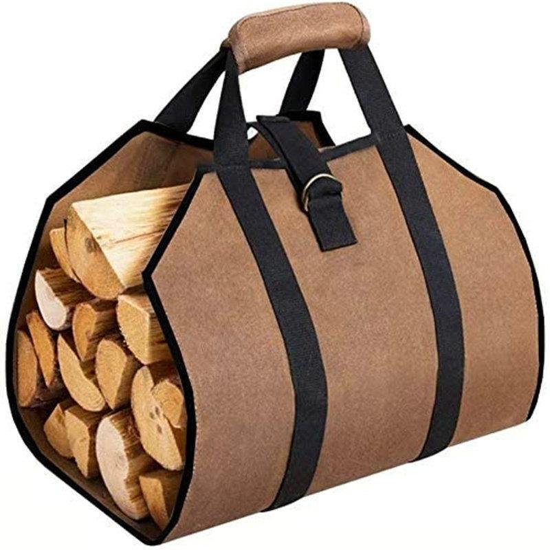 BBQ Party Storage Bag High-quality Camping Canvas Firewood 5