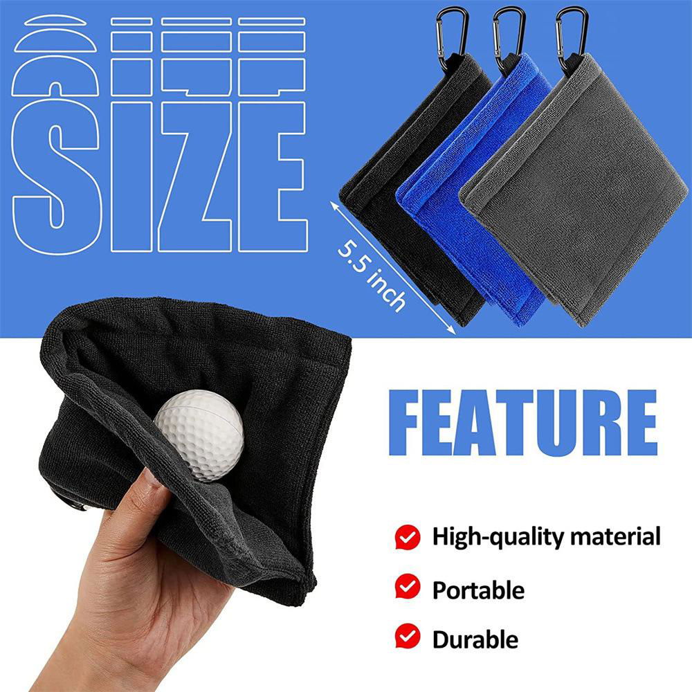 高尔夫球清洁毛巾超细纤维绒户外便捷挂腰运动擦杆擦球毛巾 3