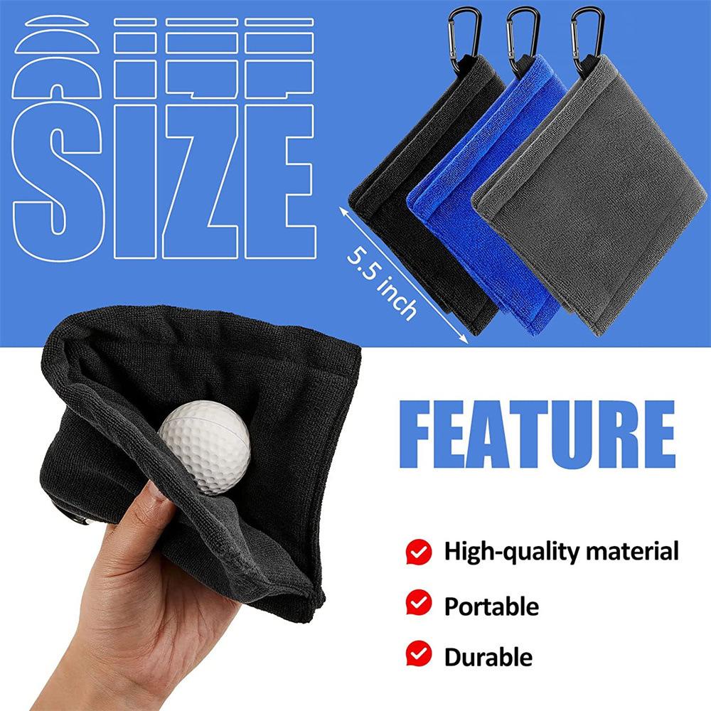 Golf Ball Cleaning Towel Microfiber Velvet Outdoor Convenient Hanging Waist 3