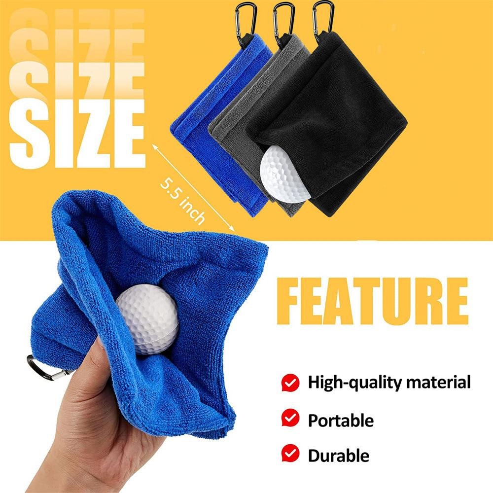 Golf Ball Cleaning Towel Microfiber Velvet Outdoor Convenient Hanging Waist 4