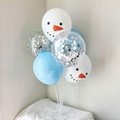聖誕節麋鹿雪人乳膠氣球雪寶白色派對聖誕裝飾佈置氣球 12