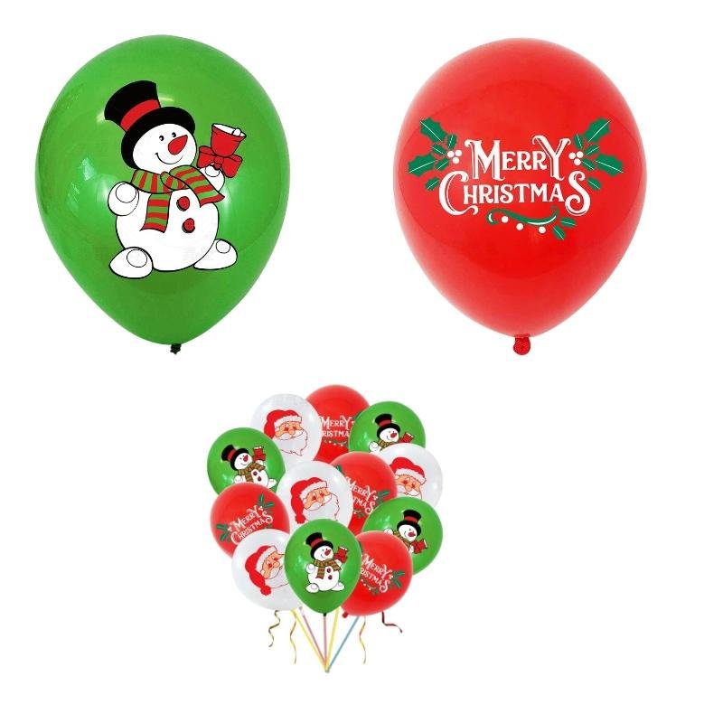 聖誕節主題 誕老人雪人乳膠氣球 Merry Christmas派對氣球套裝