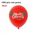 圣诞节主题 诞老人雪人乳胶气球 Merry Christmas派对气球套装 10