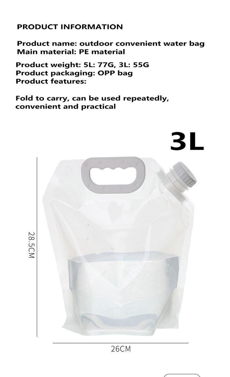 5L/3L Large Capacity Car Bucket Outdoor Water Bag Portable Folding 2