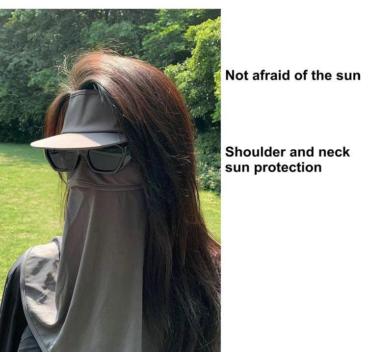 開車防晒面罩女防紫外線夏季護頸全臉遮陽臉罩臉基尼冰絲 2