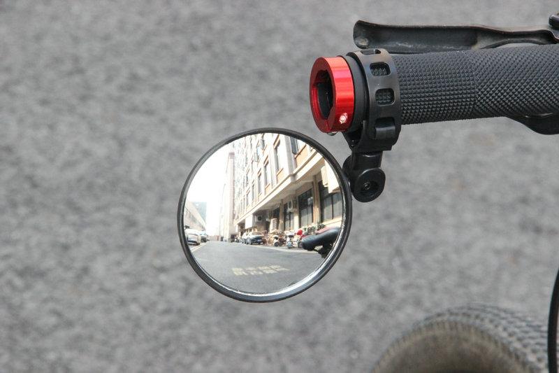 自行車后視鏡360度 廣角凸面鏡 單車反光鏡 山地車觀后鏡硅膠柄 3