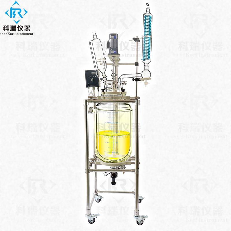  50Liter Vacuum Jacketed Chemical Industrial Mixing Glass Reactor 3