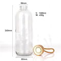 cylinder glass water bottle with bamboo