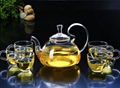 High borosilicate glass high handle flower teapot stainless steel spring tea inf