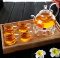 High borosilicate glass high handle flower teapot stainless steel spring tea inf