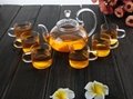 High borosilicate glass high handle flower teapot stainless steel spring tea inf