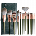 eco frienldy eyeshadow wood handle cosmetic make up powder foundation brushes se 2
