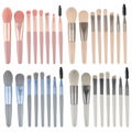 eco frienldy eyeshadow wood handle cosmetic make up powder foundation brushes se