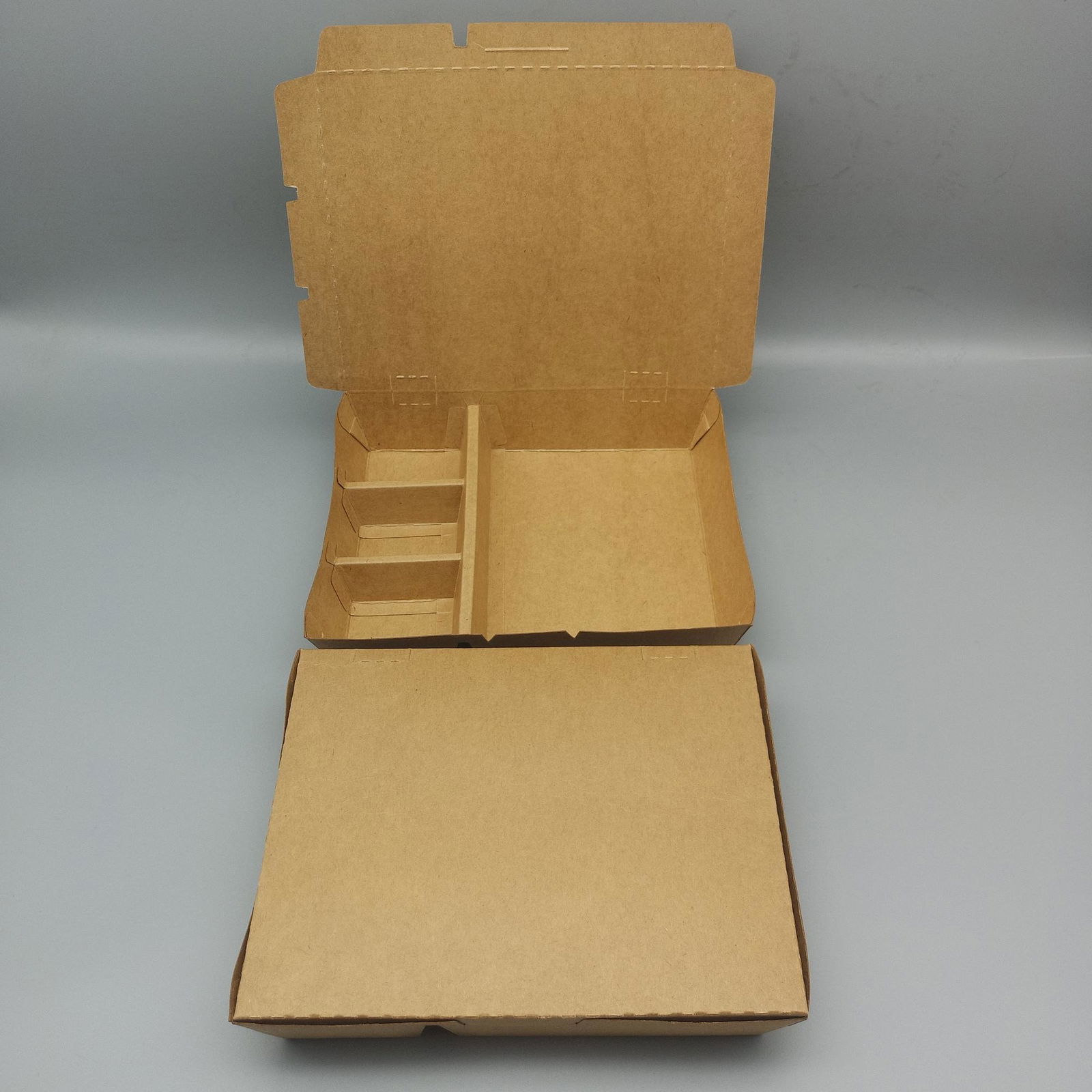 Brown Cardboard Kraft Paper Food Boxes with Dividers 5