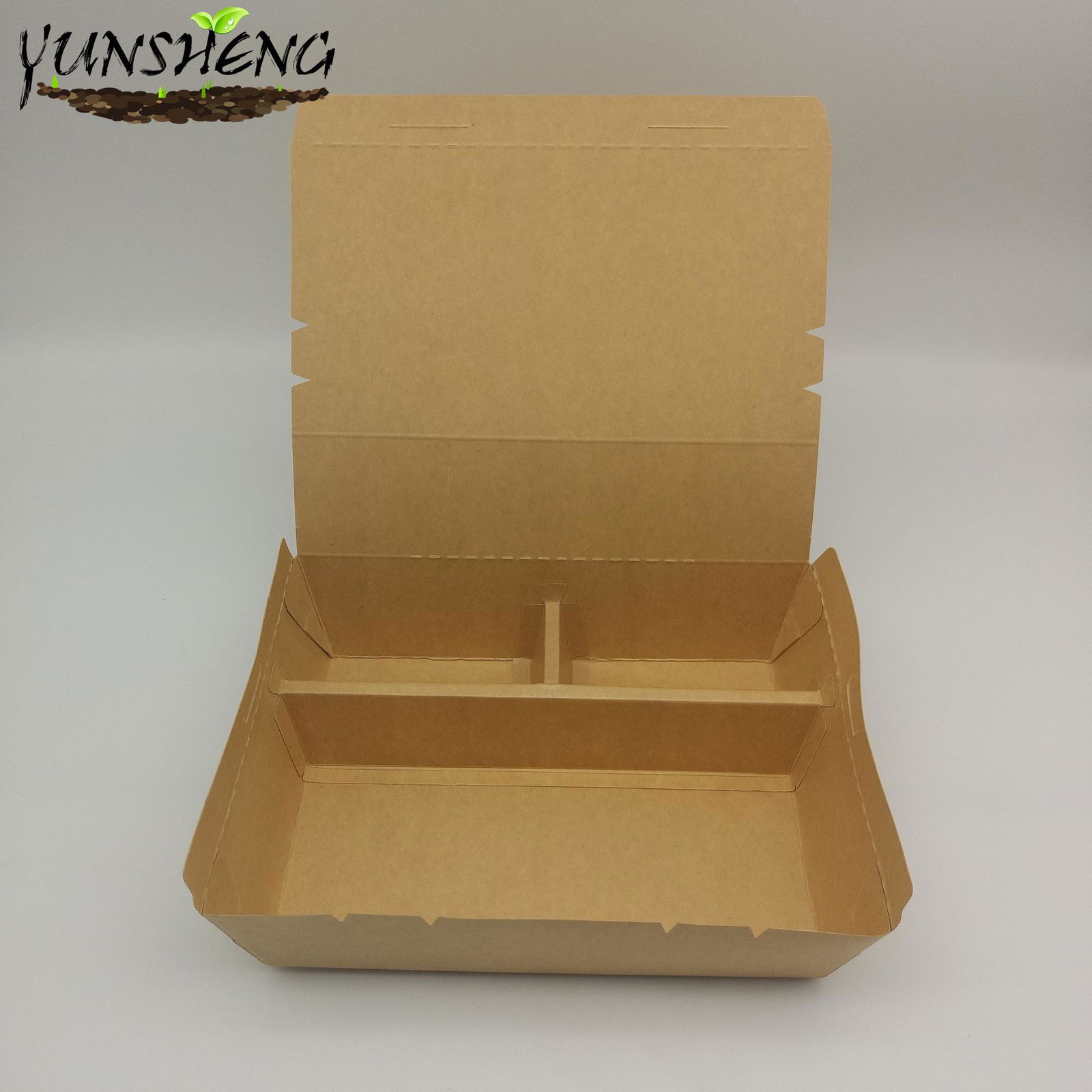 Brown Cardboard Kraft Paper Food Boxes with Dividers 4