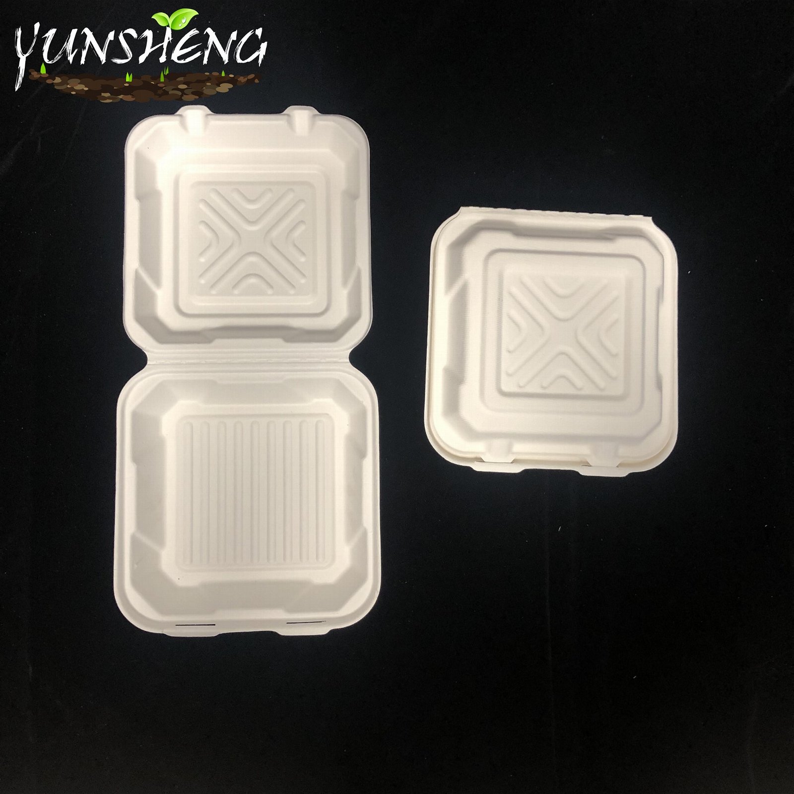 Disposable White Square Clamshell Paper Humburgar Box