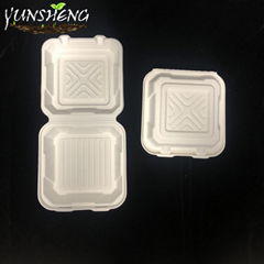 Disposable White Square Clamshell Paper Humburgar Box