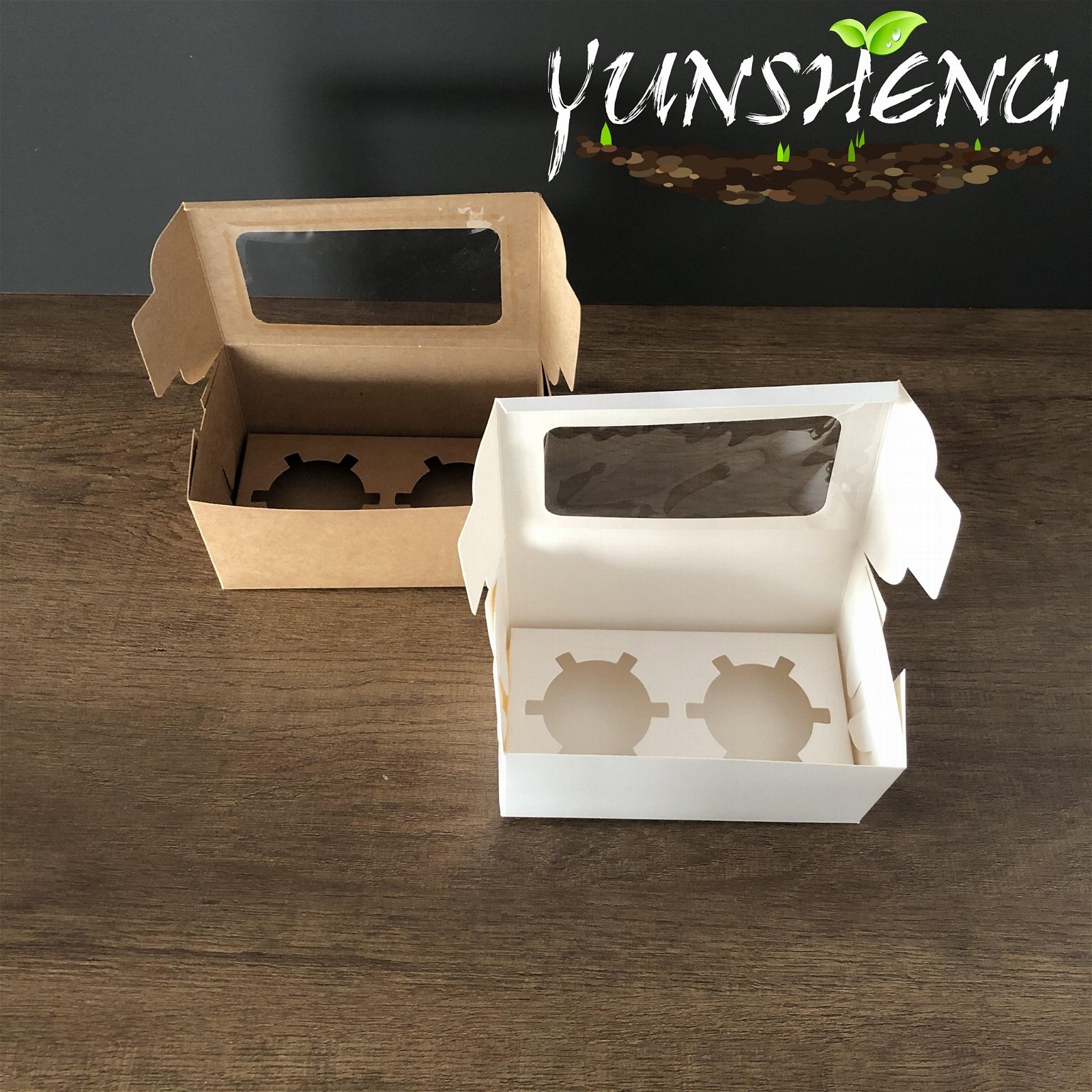 Disposable Customized Cardboard Paper Cupcake Boxes with 2/4 Inserts