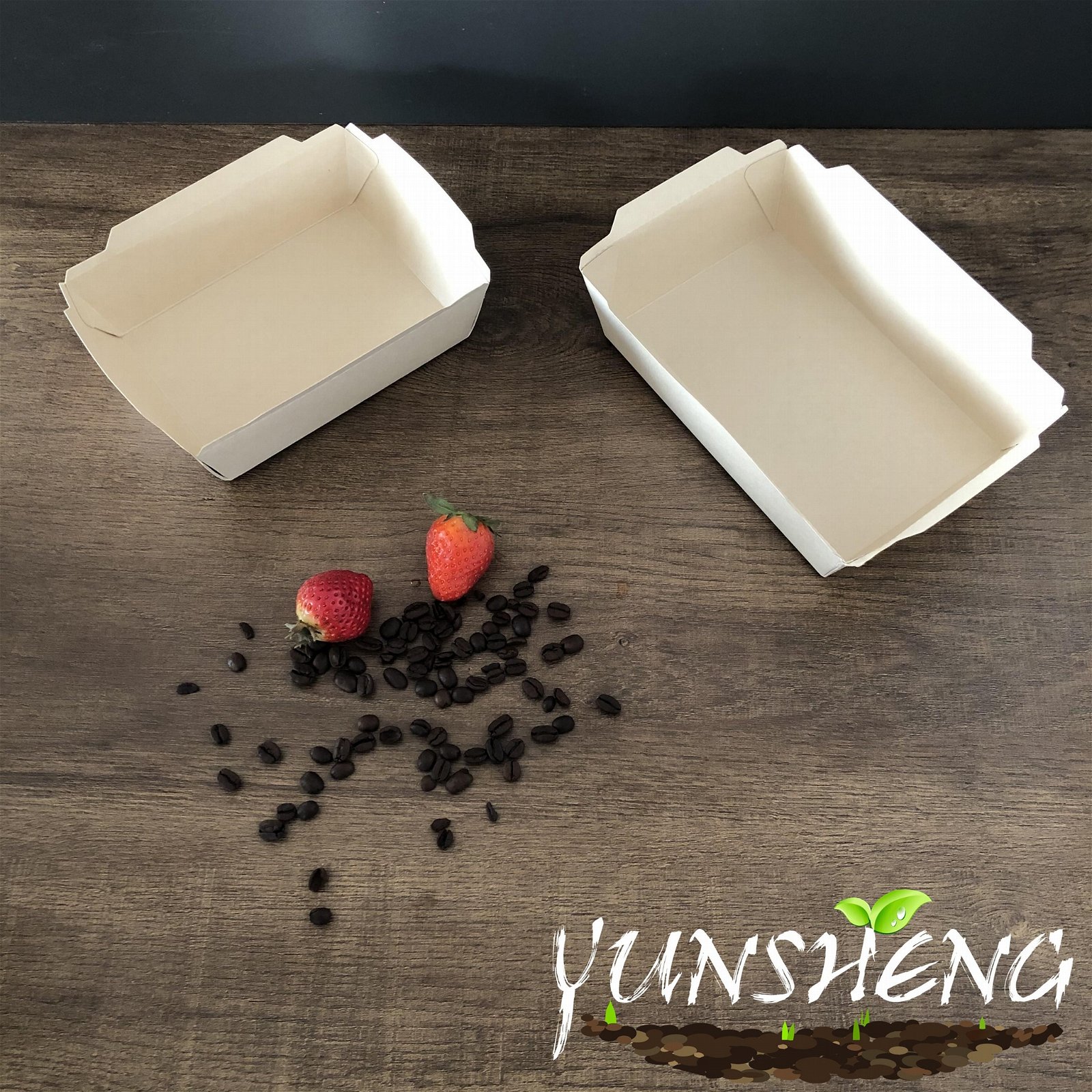 Wholesale Disposable White Boat Shape Cardboard Paper Tray 3