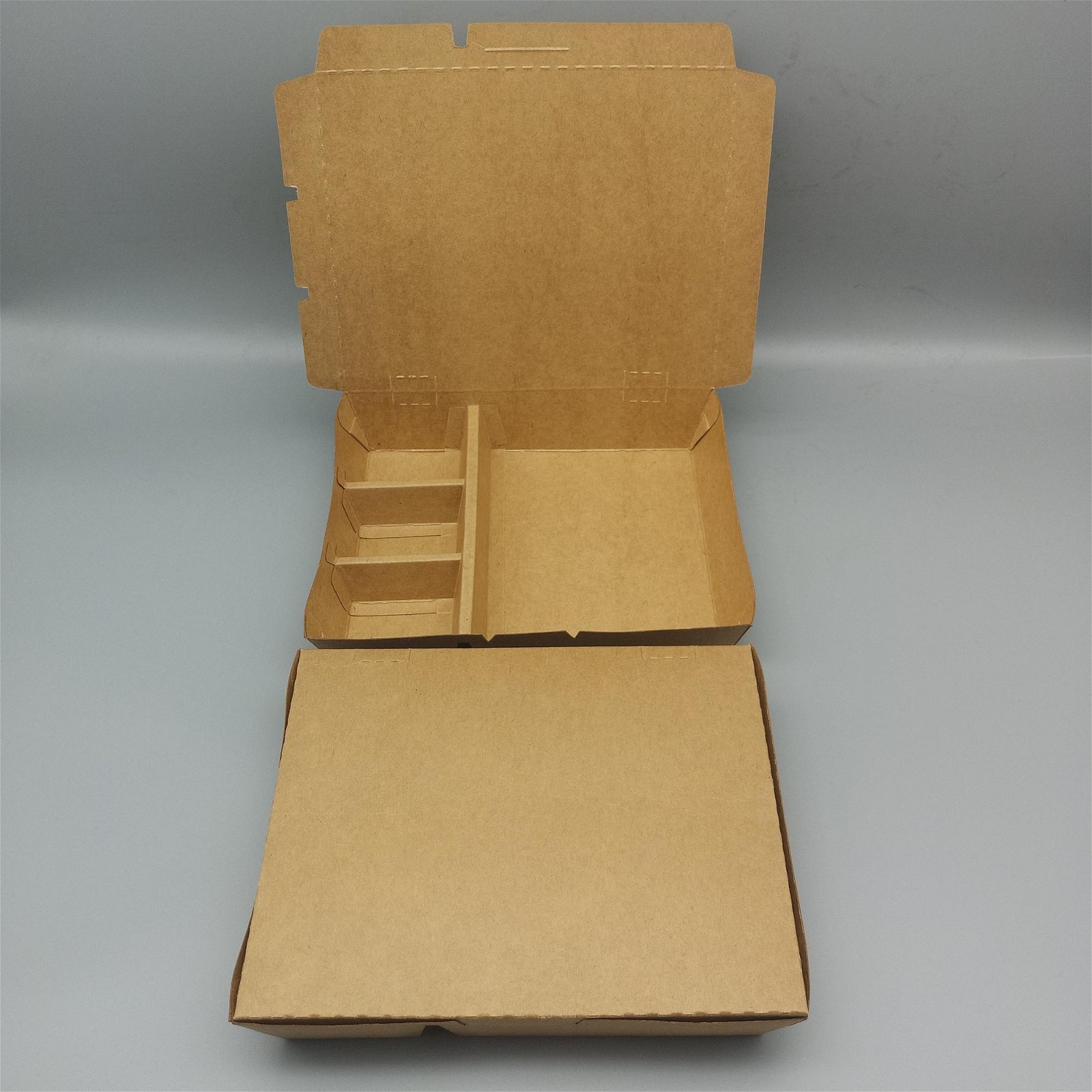 Customized Disposable Kraft Takeaway Food Box with Divider 2