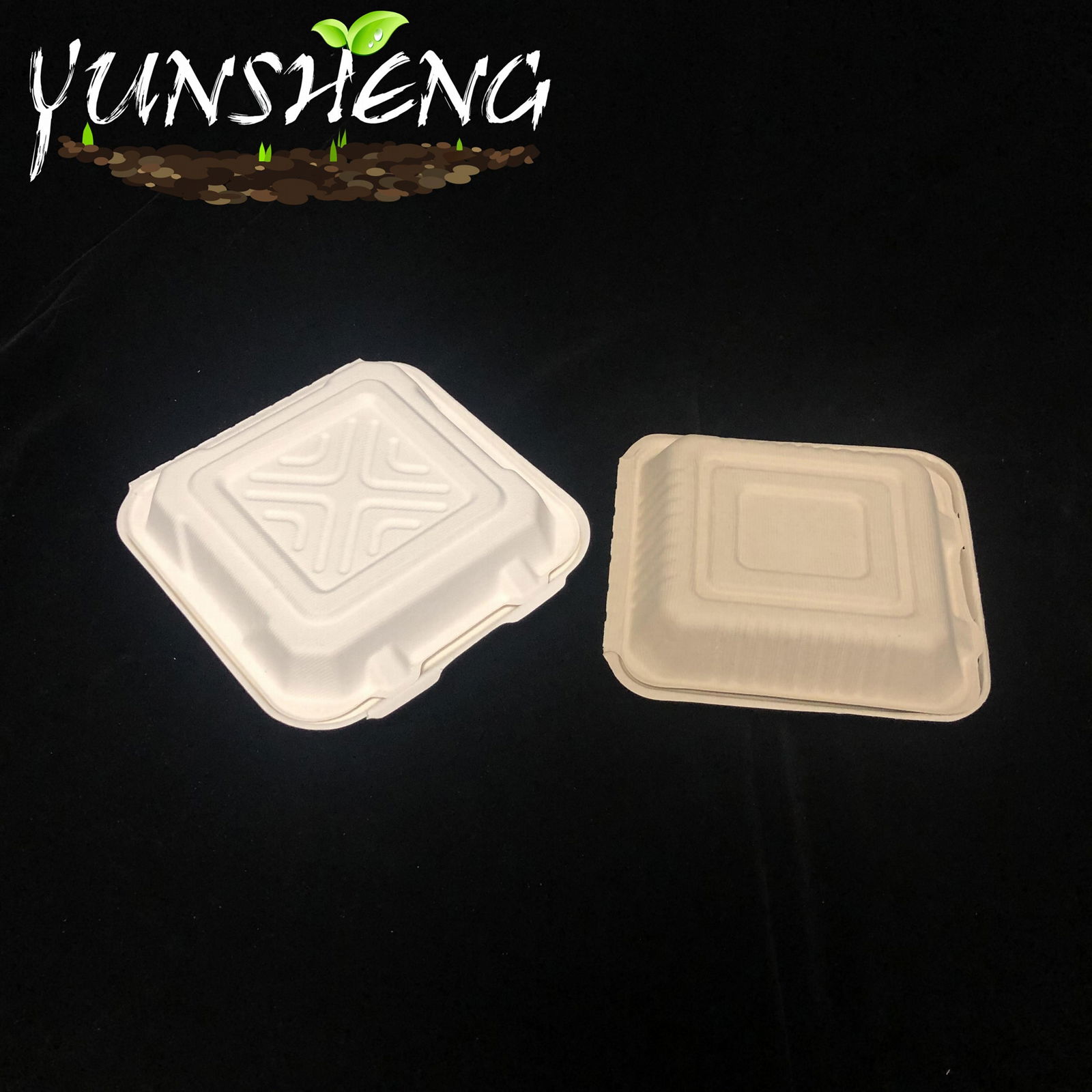 Disposable Customized White Square Clamshell Paper Humburgar Box 4
