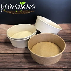 Customized Disposable Kraft Cardboard Paper Bowls with Lid