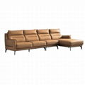 Brown  cowhide  leather sofa 1