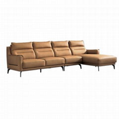 Brown  cowhide  leather sofa