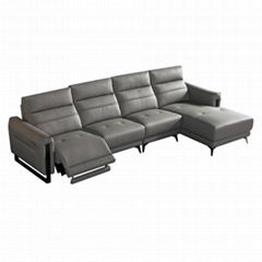 Top grain corner recliner sofa