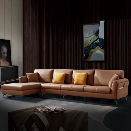 Minimalism  leather corner sofa   3