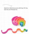 BPA Free Silicone Rainbow Toy For Baby Silicone Stacking Educational Teether Toy 2