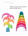 BPA Free Silicone Rainbow Toy For Baby Silicone Stacking Educational Teether Toy 4