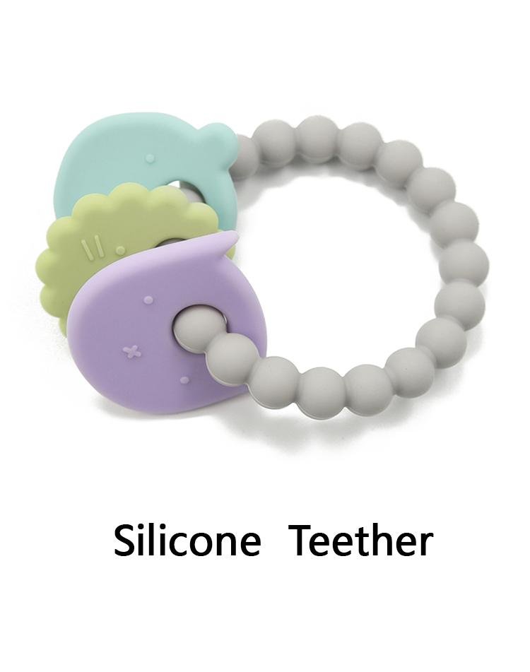 Teething Ring Silicone Soft Toy Customized Item Style Color for babys