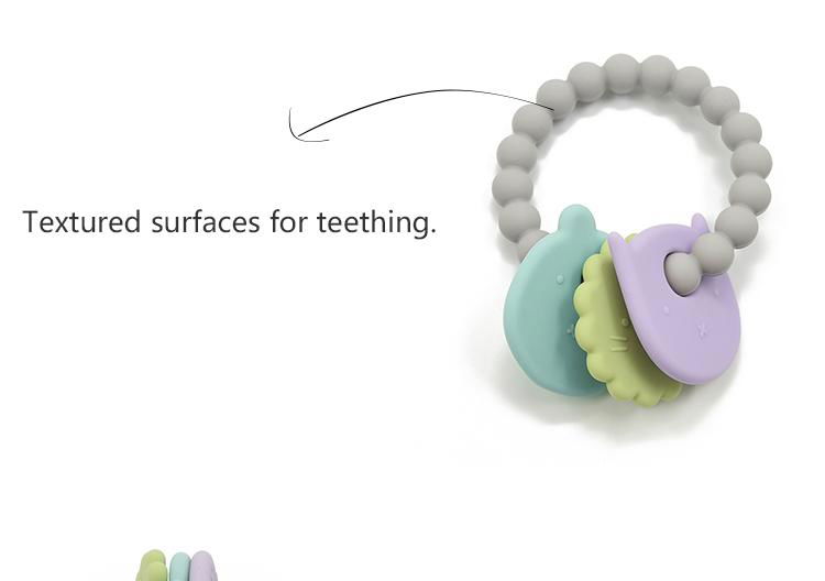 Teething Ring Silicone Soft Toy Customized Item Style Color for babys 4