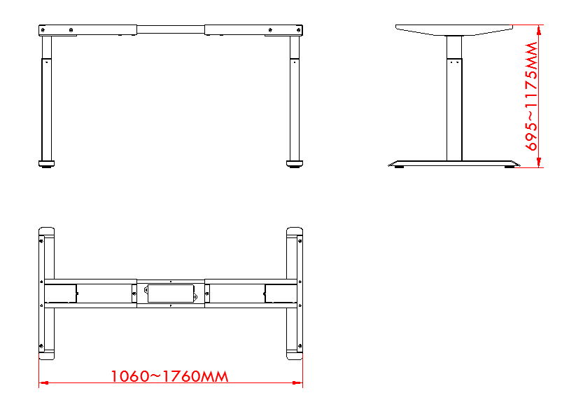 Dual motor height adjustable sit standing desk  3