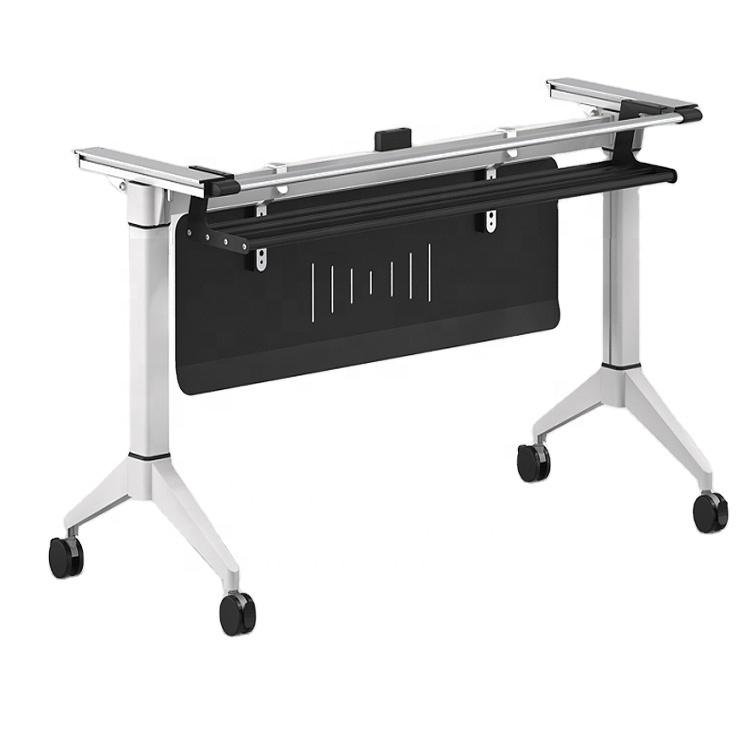 Folding table with casters mobile folding desk for training room 3