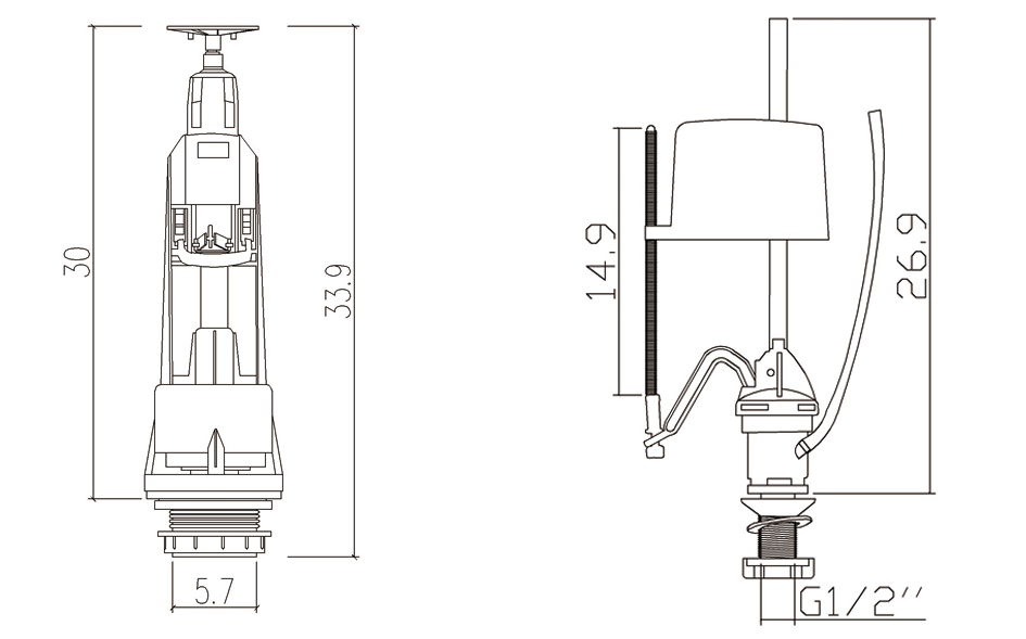 Urea material Tower Structure Toilet Water Flush Valve for The Middle East 2