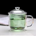 China Wholesale Colorful Double-Wall Glass Coffee Cup Mug Bodum Glass With Lid 4