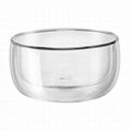 Best Selling Hand Made Borosilicate Clear Double Wall Glass Bowl Salad Bowl 