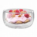 Best Selling Hand Made Borosilicate Clear Double Wall Glass Bowl Salad Bowl  2