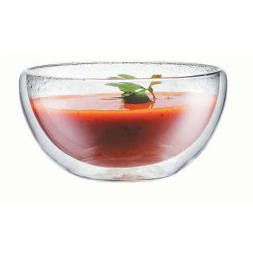 Best Selling Hand Made Borosilicate Clear Double Wall Glass Bowl Salad Bowl 