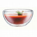 Best Selling Hand Made Borosilicate Clear Double Wall Glass Bowl Salad Bowl  1