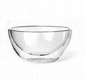 Best Selling Hand Made Borosilicate Clear Double Wall Glass Bowl Salad Bowl  2