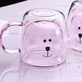 Bear shape double wall glass cup, 3D beer shape double layer glass cup 2