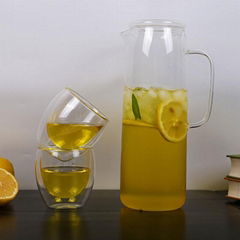 1.8L glass jug set water pitcher glass cold water jug with lid