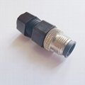 Waterproof M12 sensor connector assembly